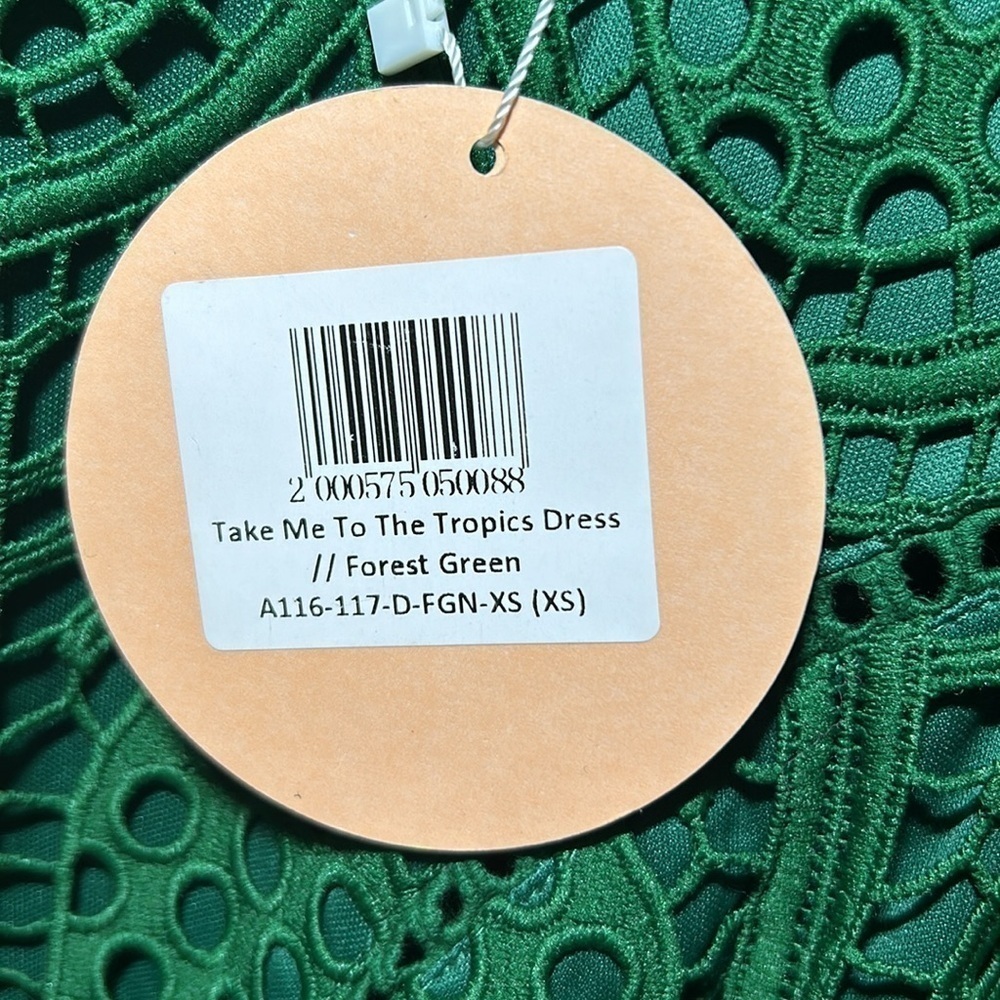 Sage + Paige Take Me To The Tropics Dress Forest Green Size XS NWT - Picture 10 of 11